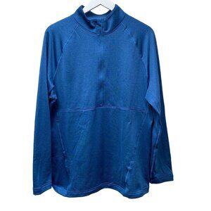 LANDS END Mens Pullover Size Large Blue Half Zip Golf Running Sportswear Jersey